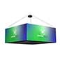 10' overhead hanging light box square sign with four individual printing areas