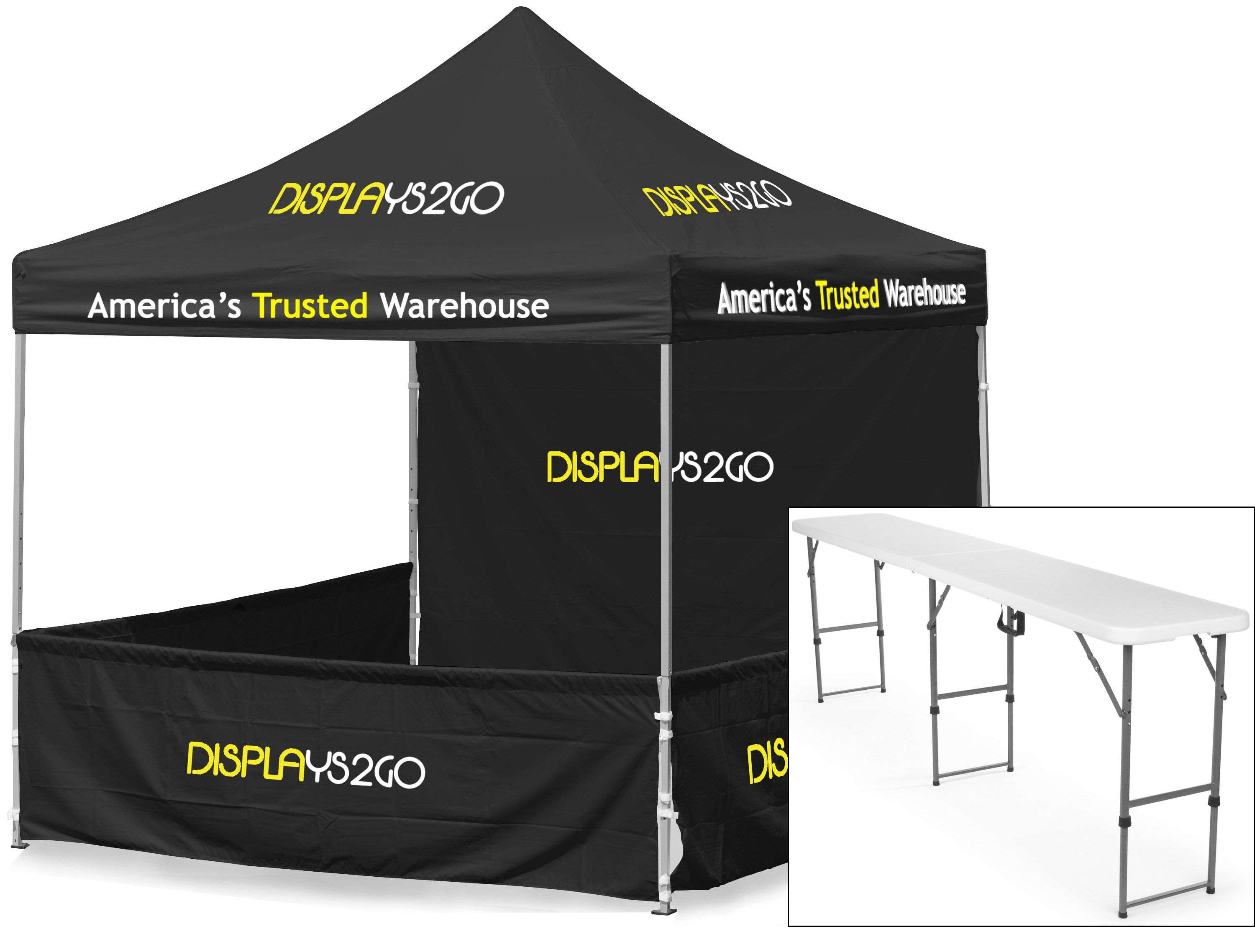 Easy-Up Canopy Tent | 2-Color Printing & 2 Folding Tables | Displays2Go