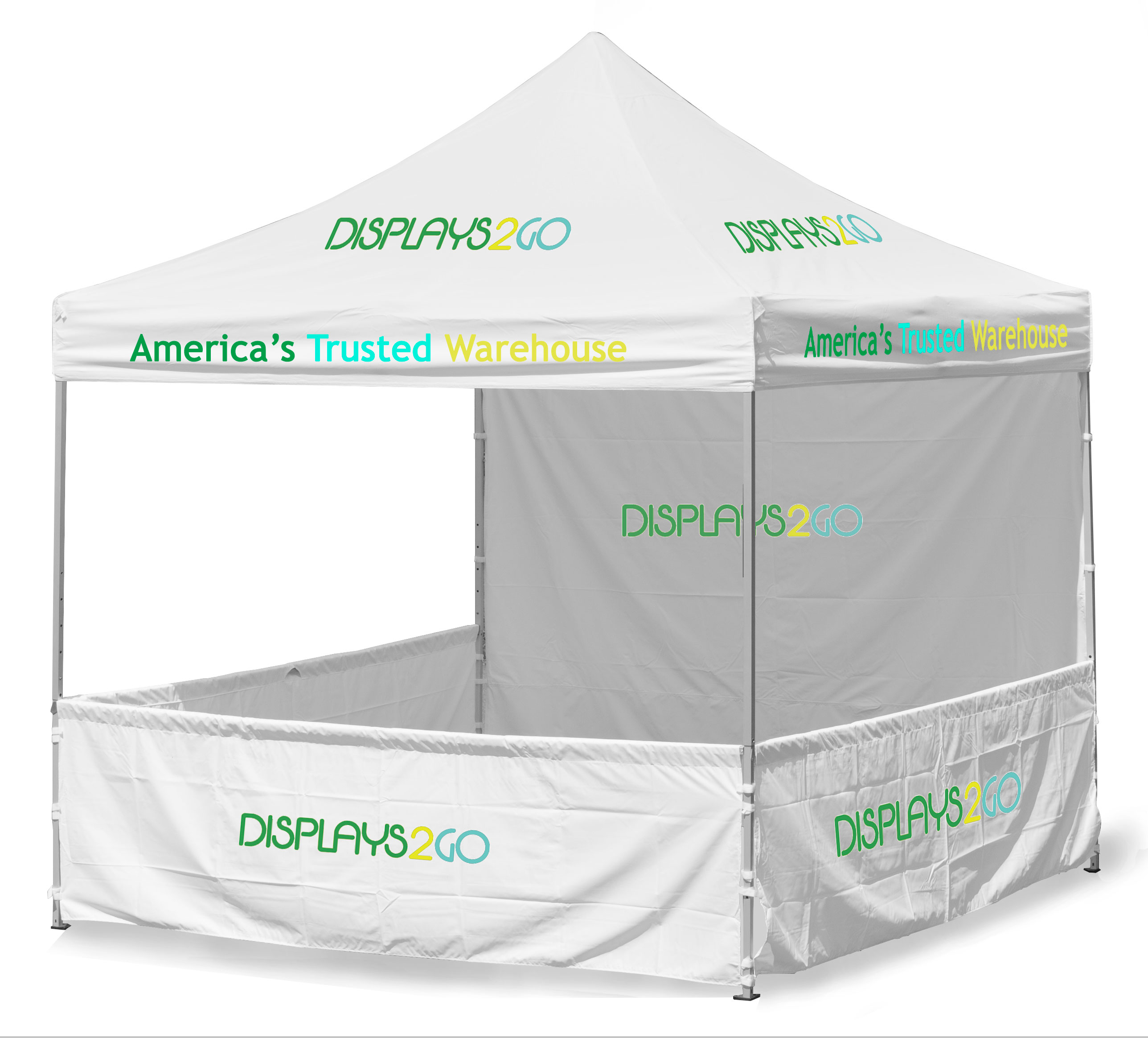 3m x 3m Square Booth with Side Walls | 3-Color Printing | Displays2Go