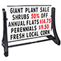 48 x 36 swinging letter sidewalk sign with mobile function
