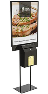 Black Sign Stand with Lead Box – Top Slot Insert