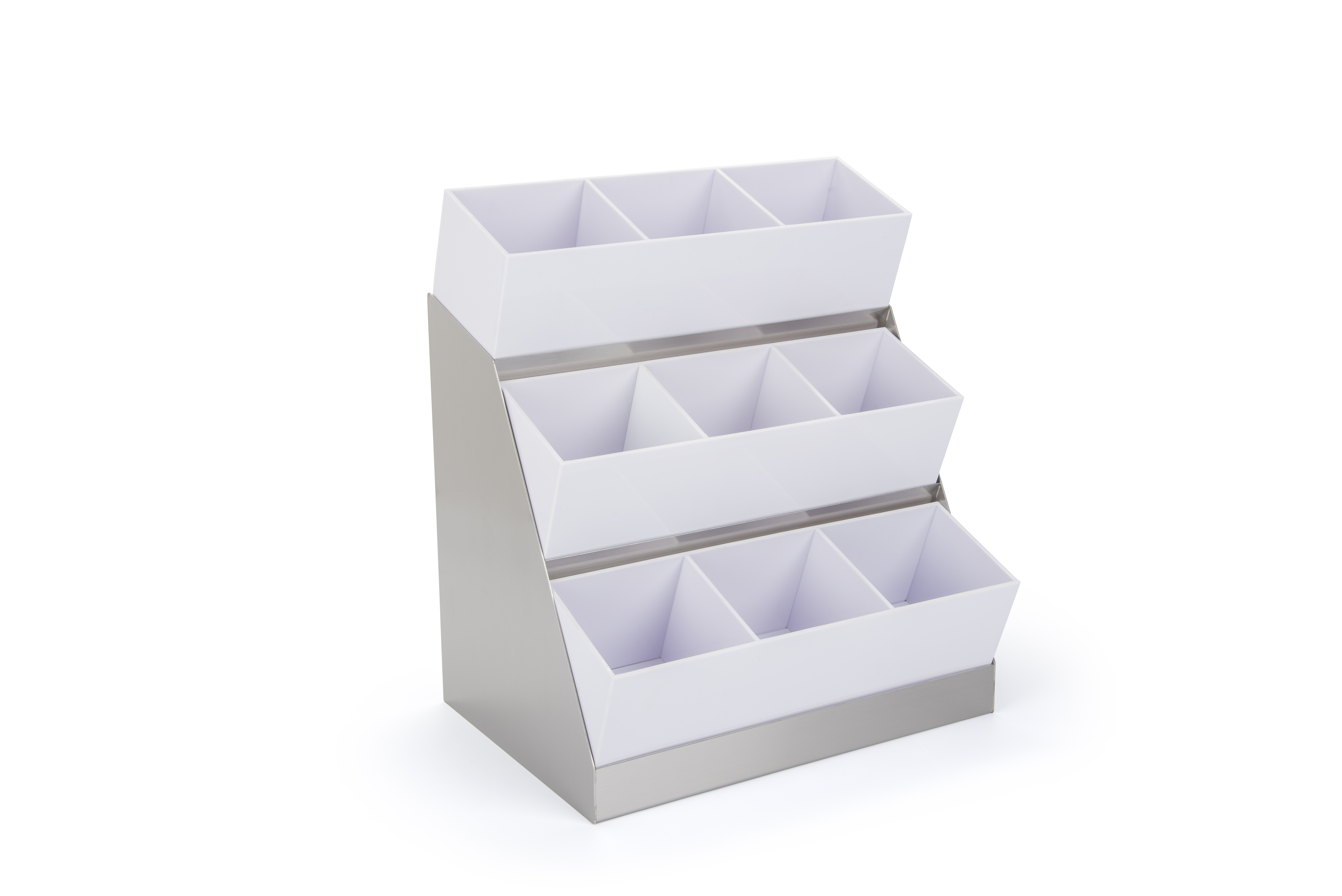 Packet & Condiment Organizer, 9 Compartments, Tabletop - Stainless Steel - Image 2