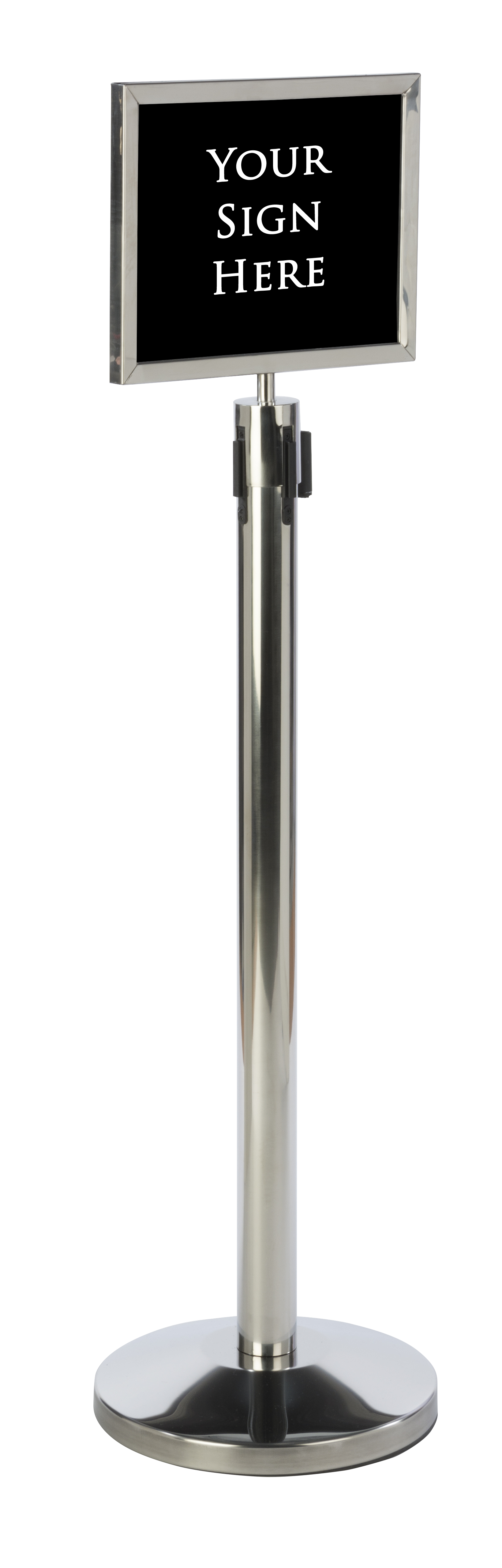 QueuePole.Economy 14 x 11 Stanchion Sign Frame, Slide-in Design, Landscape - Silver - Image 4
