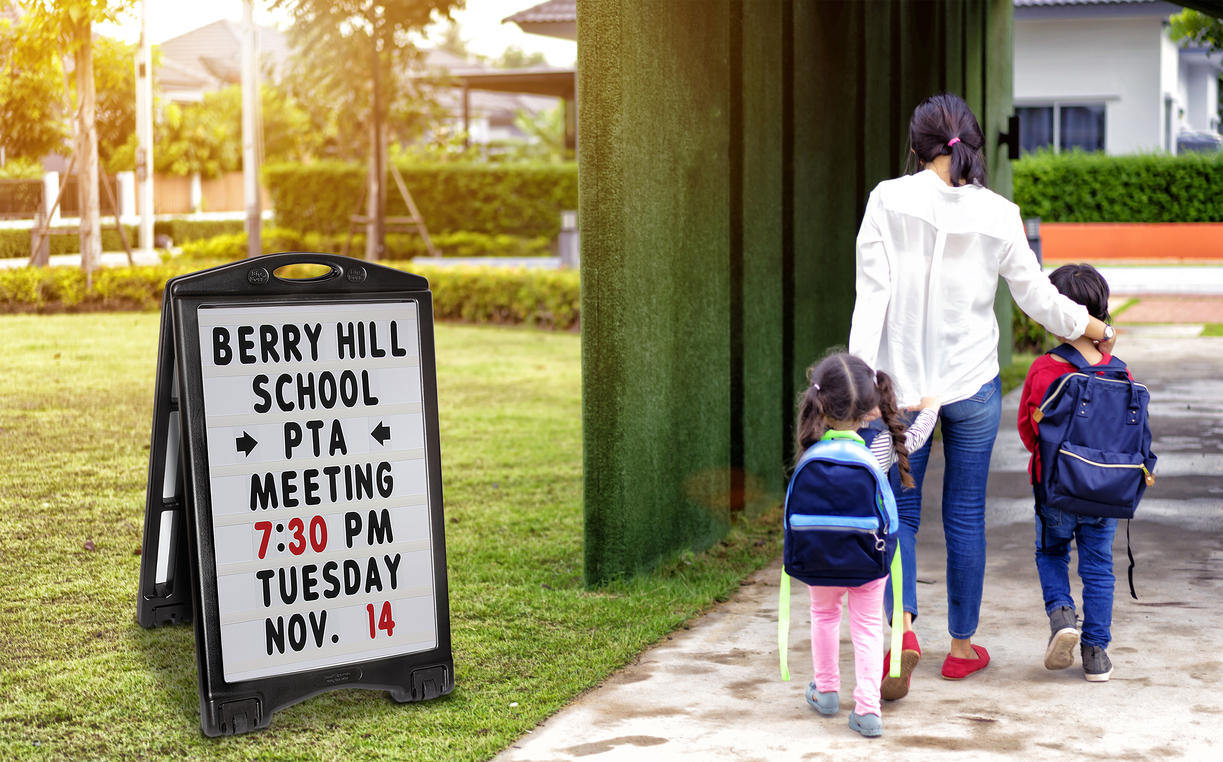 24" x 36" A-Frame Sidewalk Sign, Letter Board, Double Sided - Black - Image 7