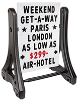 24 x 36 letter board swinger signage with 2-sided media display