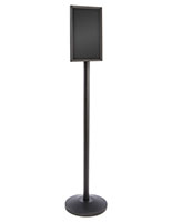 Black Stanchion with Sign Holder