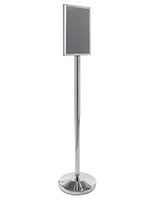 Chrome Stanchion with Sign Holder