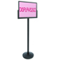 Black Stanchion Post with Sign Holder 