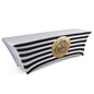 8' black striped merry christmas stretch table cover