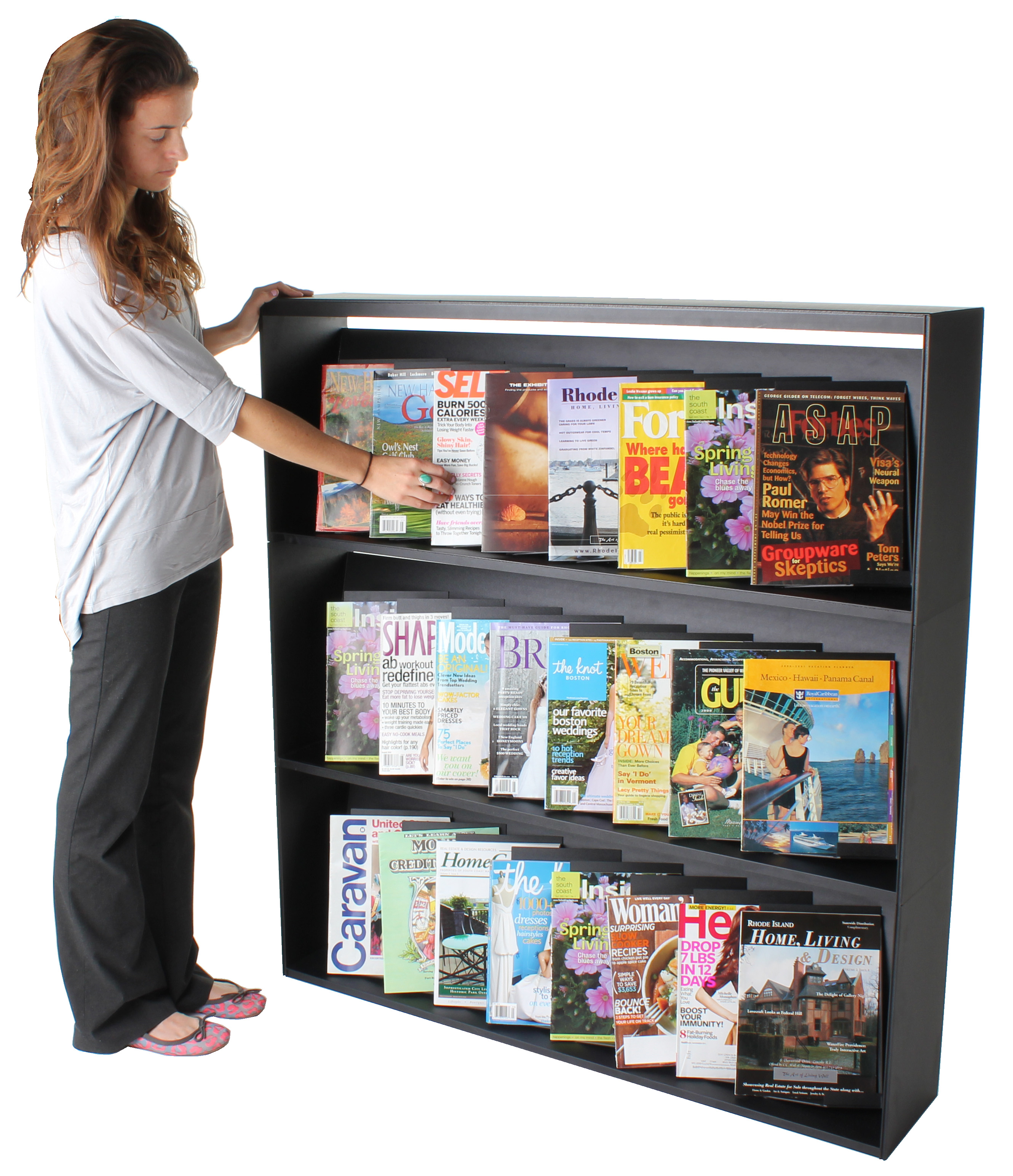 Shopfitting Magazine Racks 3-Shelf Magazine Rack - (24) Pockets | Displays2Go