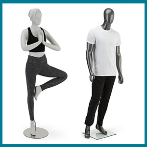 Mannequins dressed in sporty fashion
