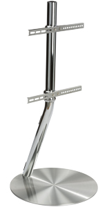 Chrome Floor Standing TV Mount, Circular Base