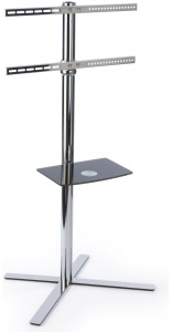 Stainless Steel Plasma Stand with Height Adjustable AV Shelf