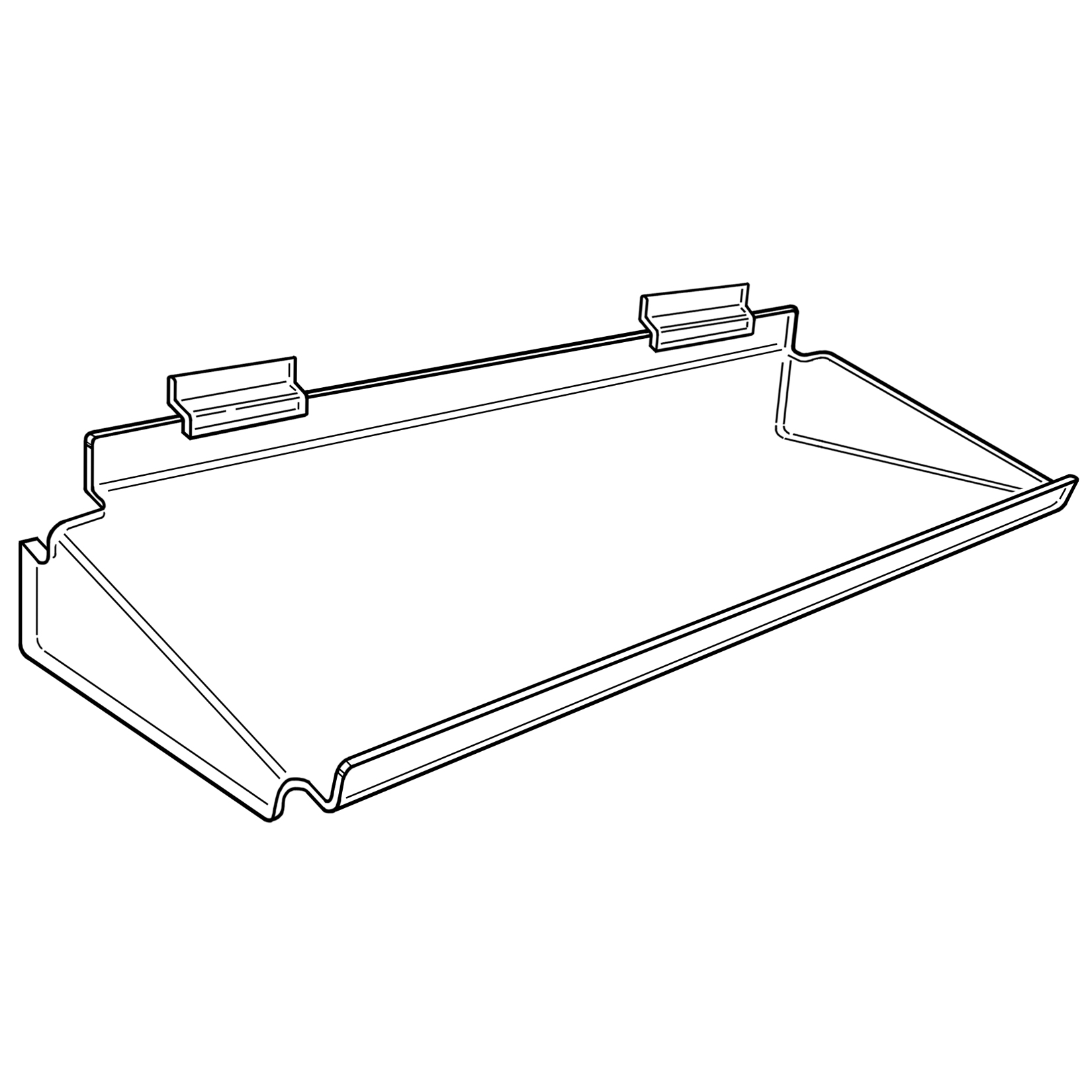 22 x 10 Slatwall Shelf - Clear Acrylic - Image 4