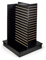 4-way slatwall merchandising display accepts standard slatwall accessories
