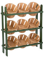 wood basket display