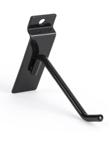 Slatwall 4" Black Single Hook Pin with Gloss Finish