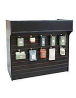 Black Melamine Register Stand - 24x38x18 Inch With Adjustable Shelf & Pull-Out Drawer