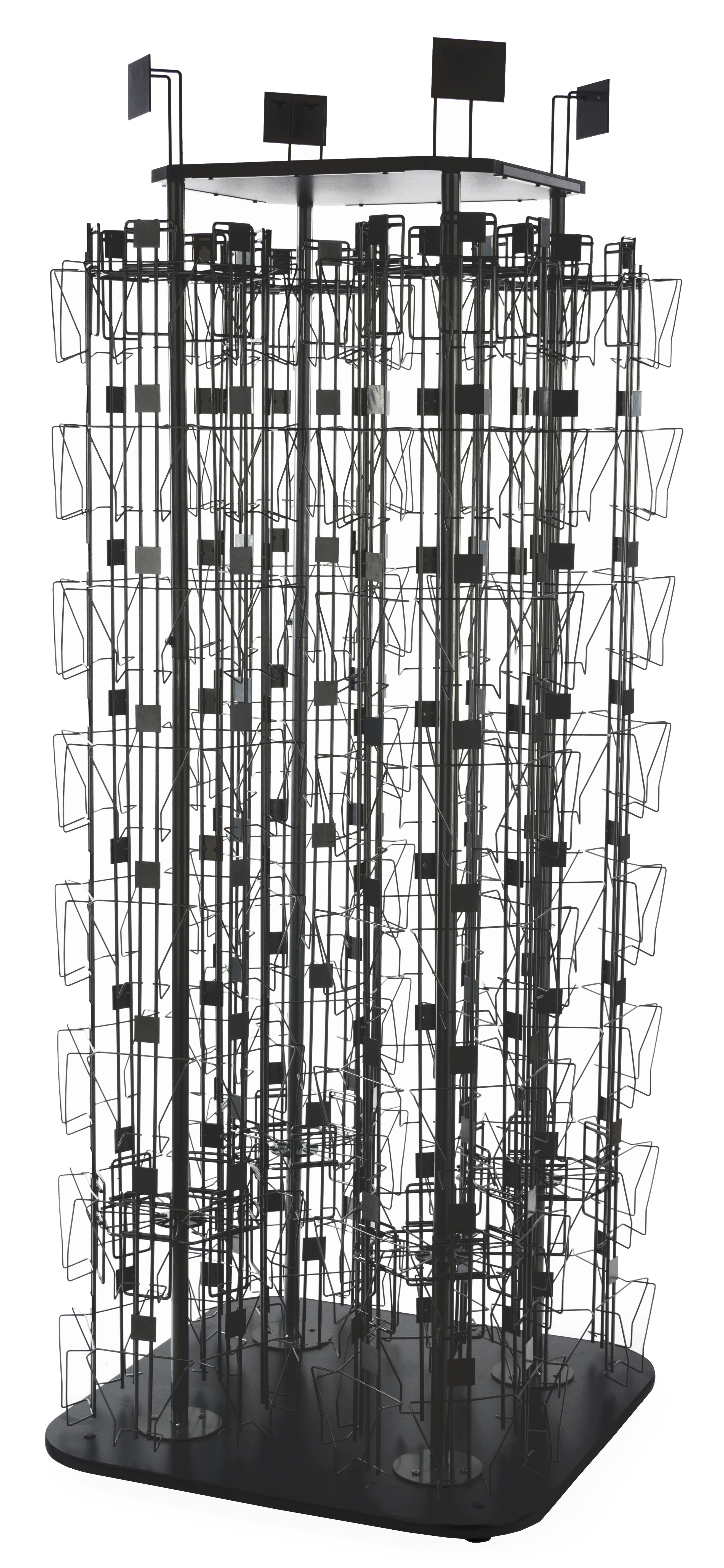 Rotating Wire Paperback Rack Wire Literature Rack with 4 Spinners | Racks Individually Rotate ...