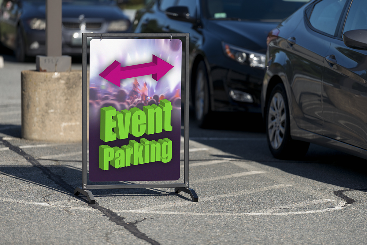24" x 36" T-Frame Sidewalk Sign Stand Stand, Aluminum Board, Custom Printing - Black - Image 4