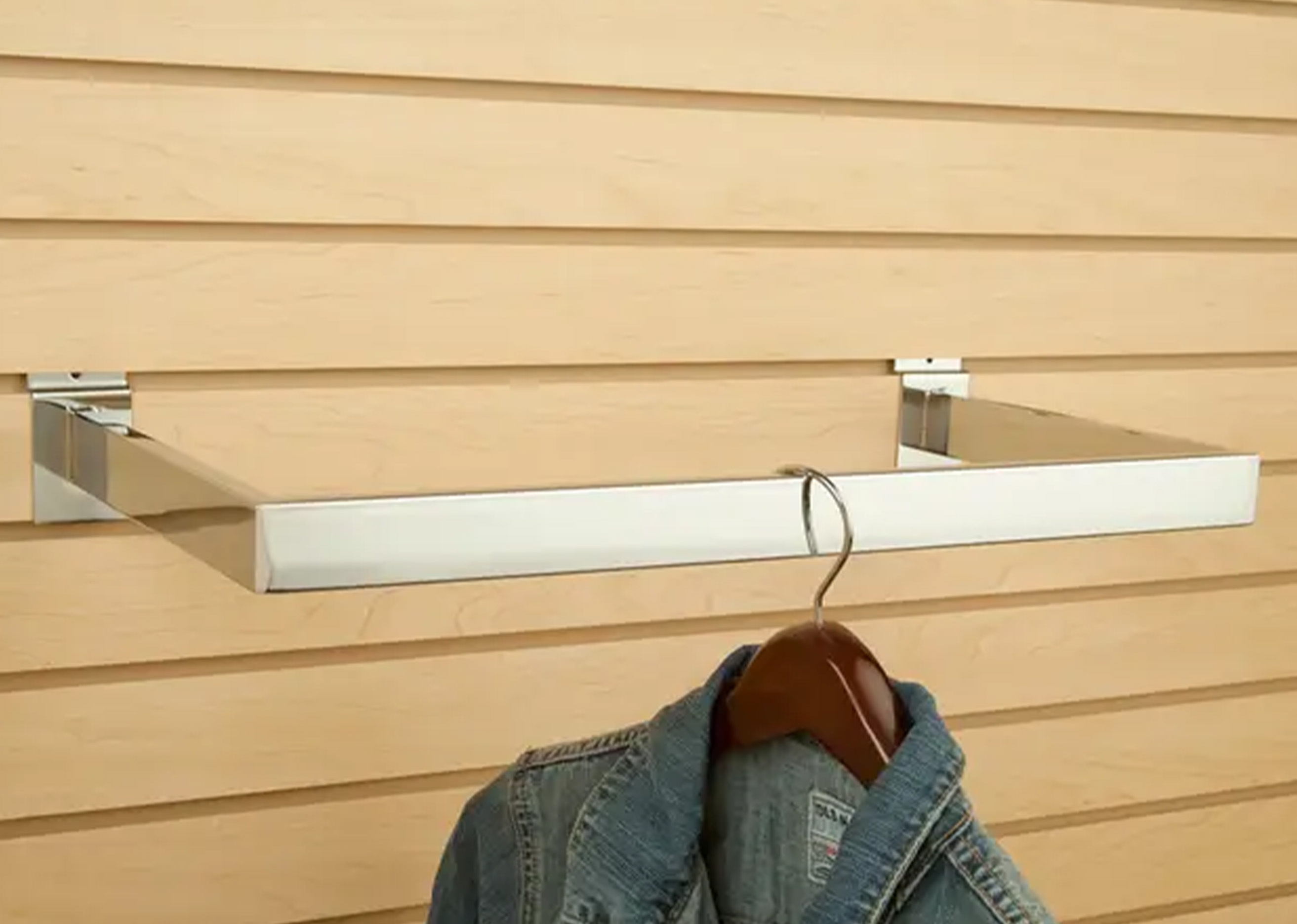 21.5" Slatwall U-Shaped Hangrail, With Rectangular Tubing - Image 2