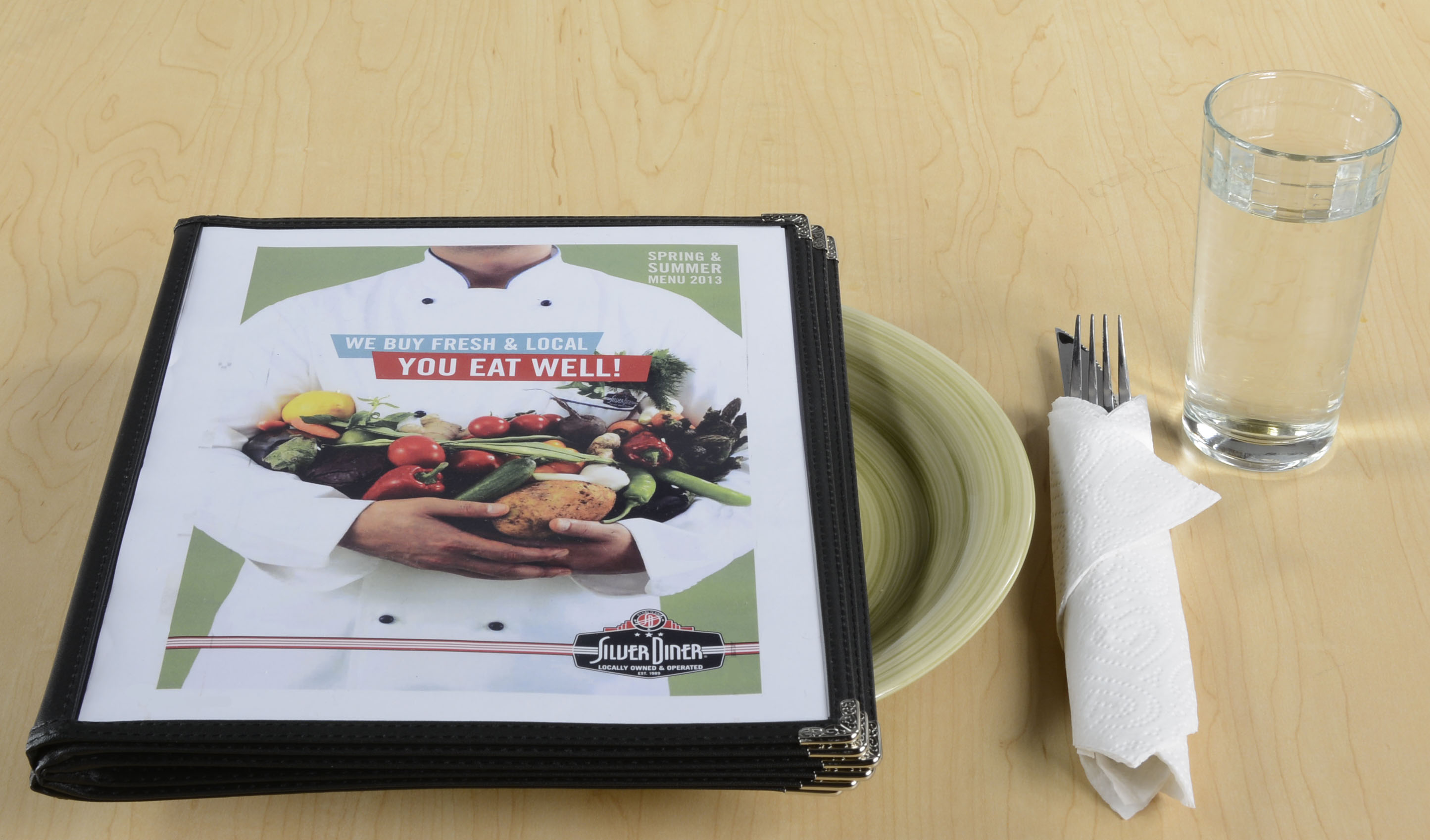 Menu Sleeves | Silver Corner Protectors - (12) Sheet Booklet | Displays2Go