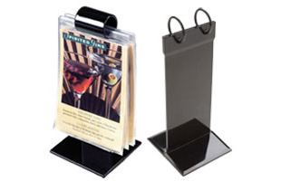 Roll style menu holder flip stand