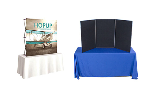 Tabletop display boards and custom-printed graphic panels