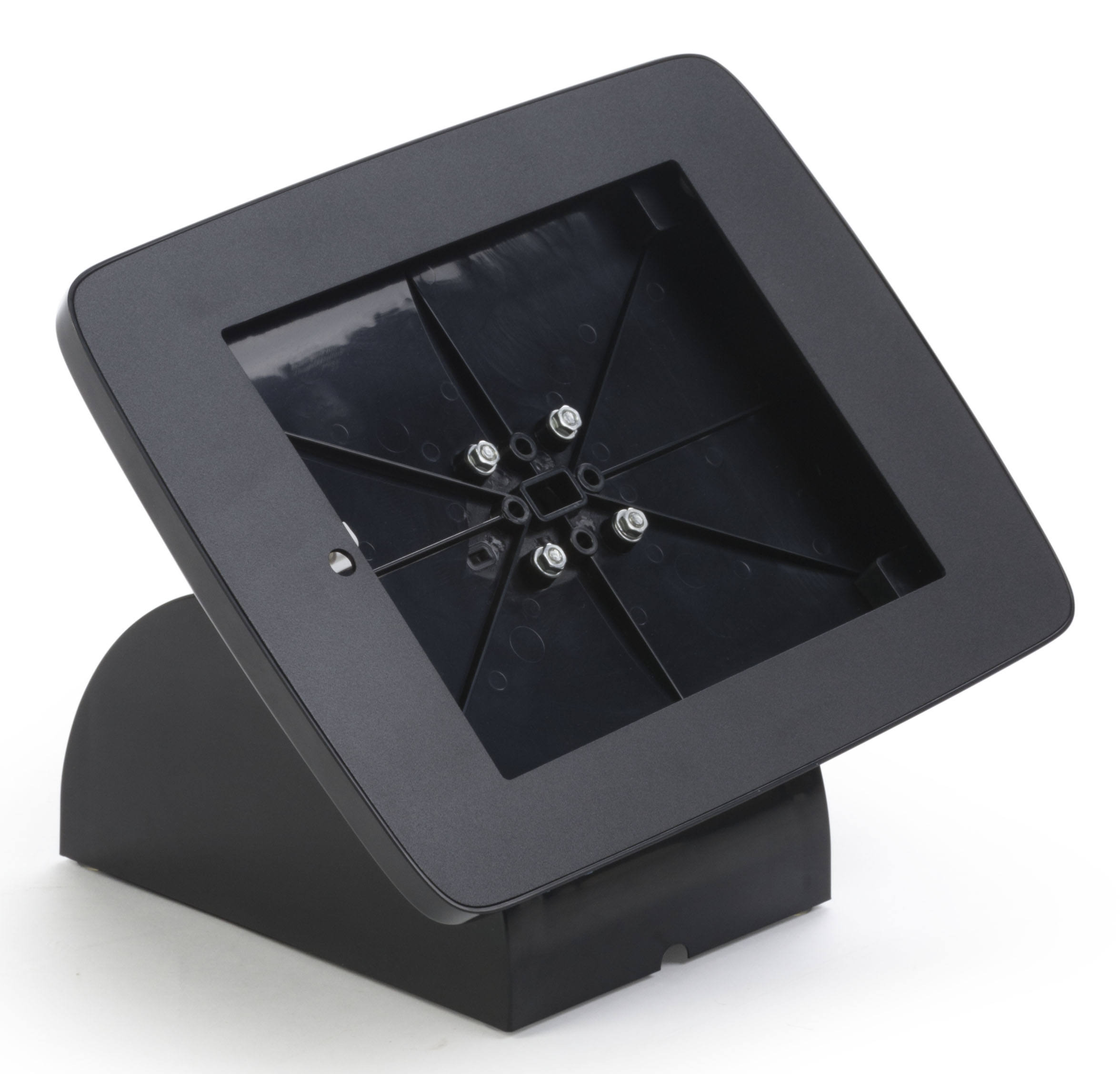 iPad Counter Stand w/ Flip Screen Share, Locked Enclosure, Hidden Home Button - Image 2
