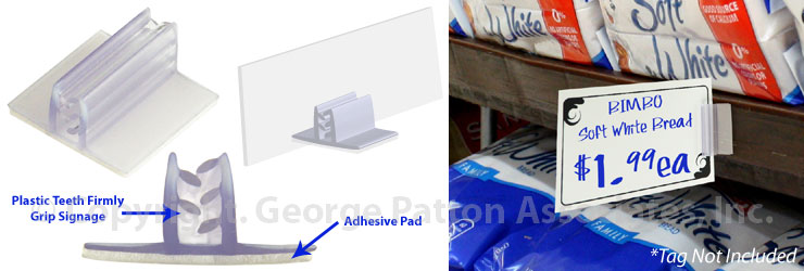 Sale On White Plastic Price Tag Holders w/ Adhesive