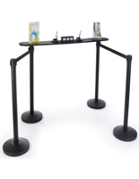 Stanchion Writing Surface with Retractable Belts