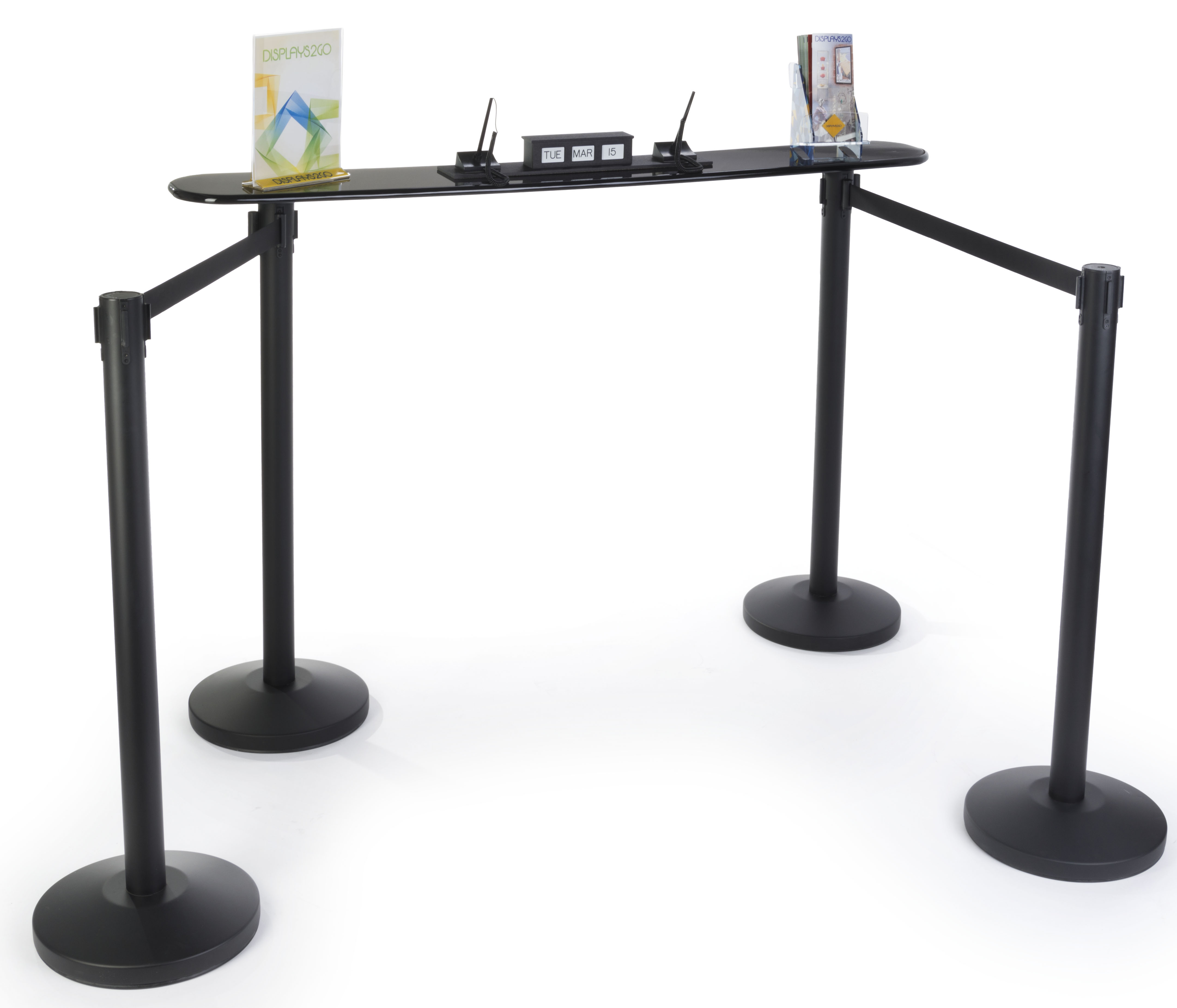 Stanchion Writing Surface | with 4 Crowd Control Posts | Displays2Go