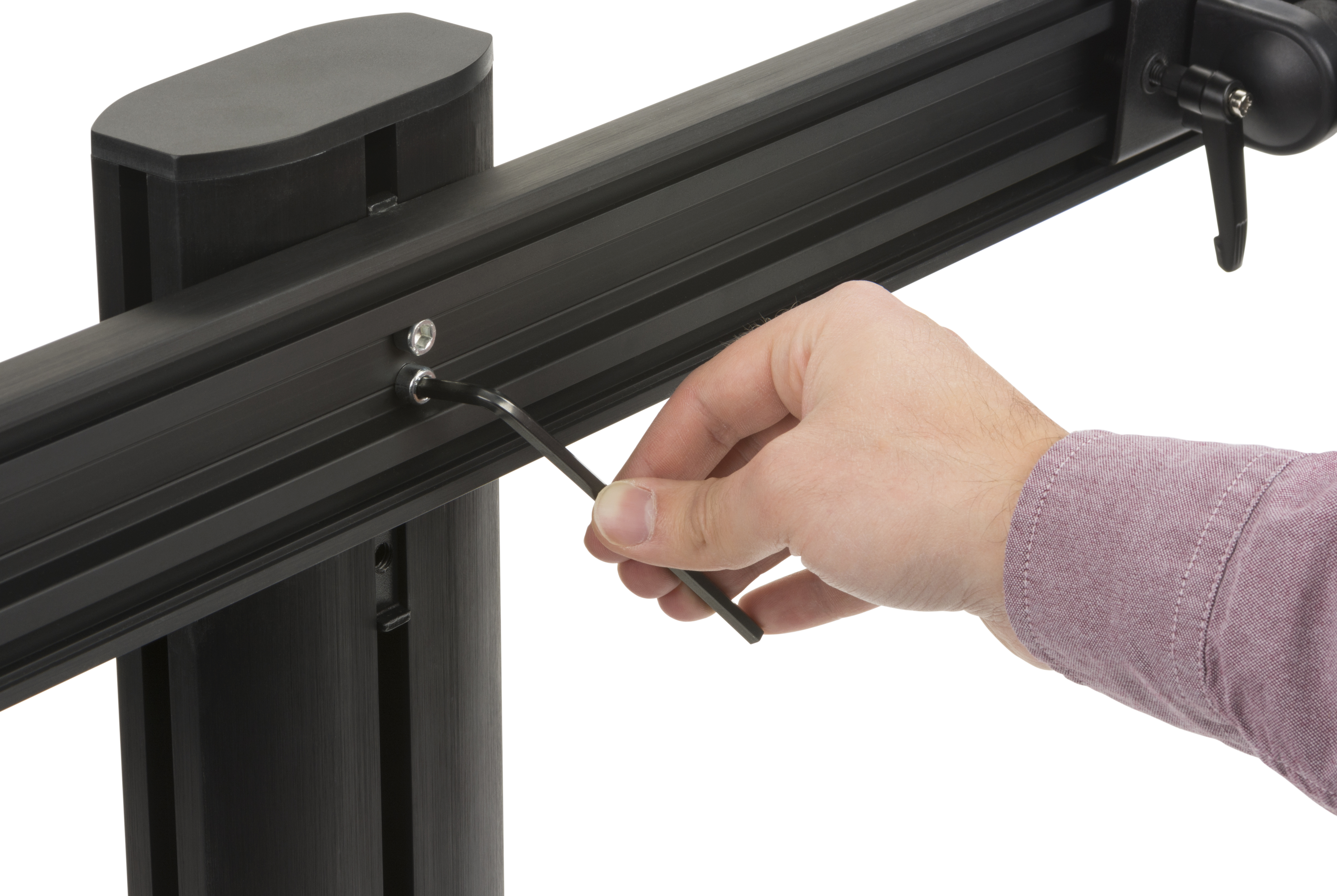 Desktop Dual Monitor Stand for 10"-32” Screens, Adjustable Height - Black - Image 4