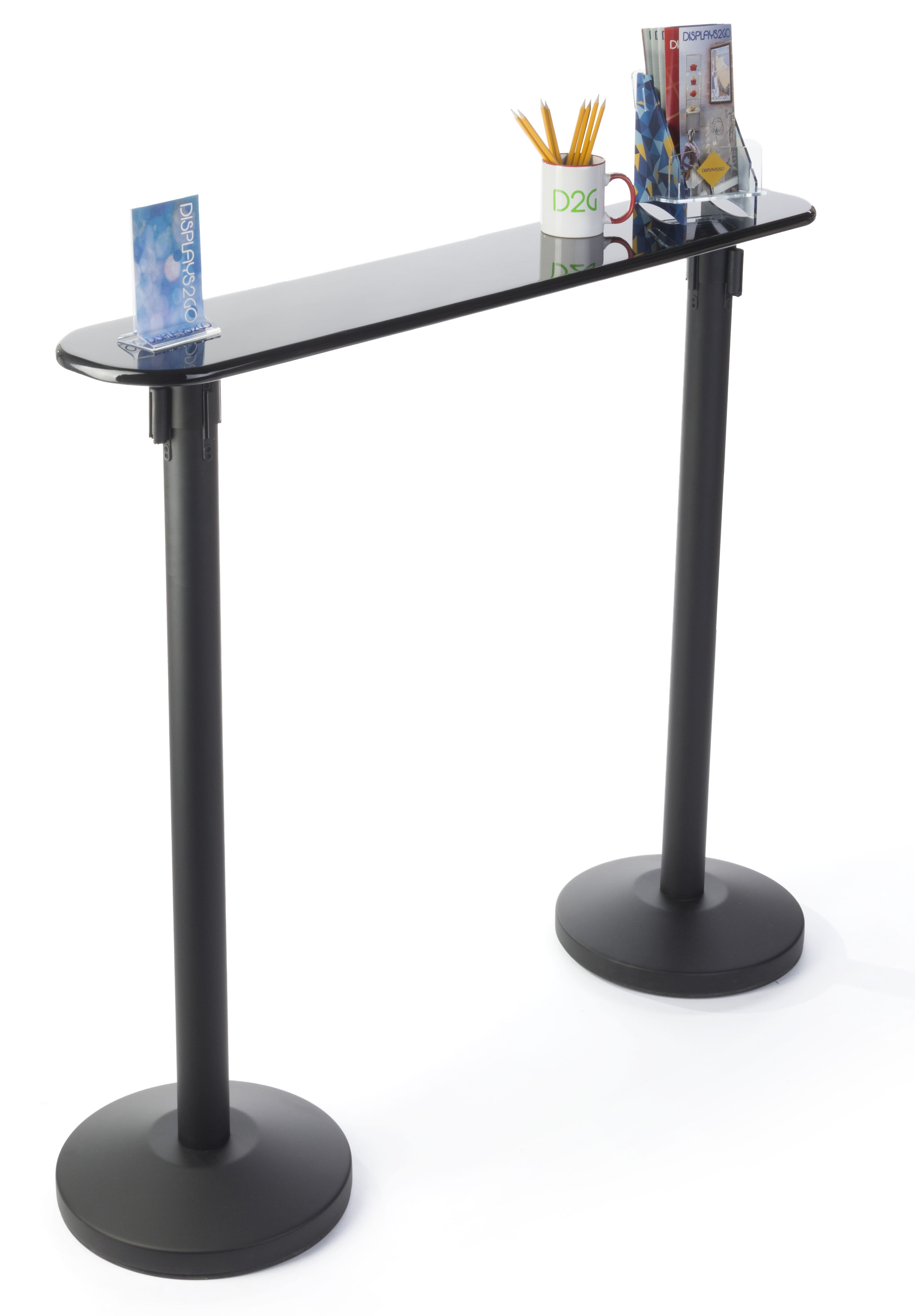Stanchion Writing Table | Easy to Attach | Displays2Go