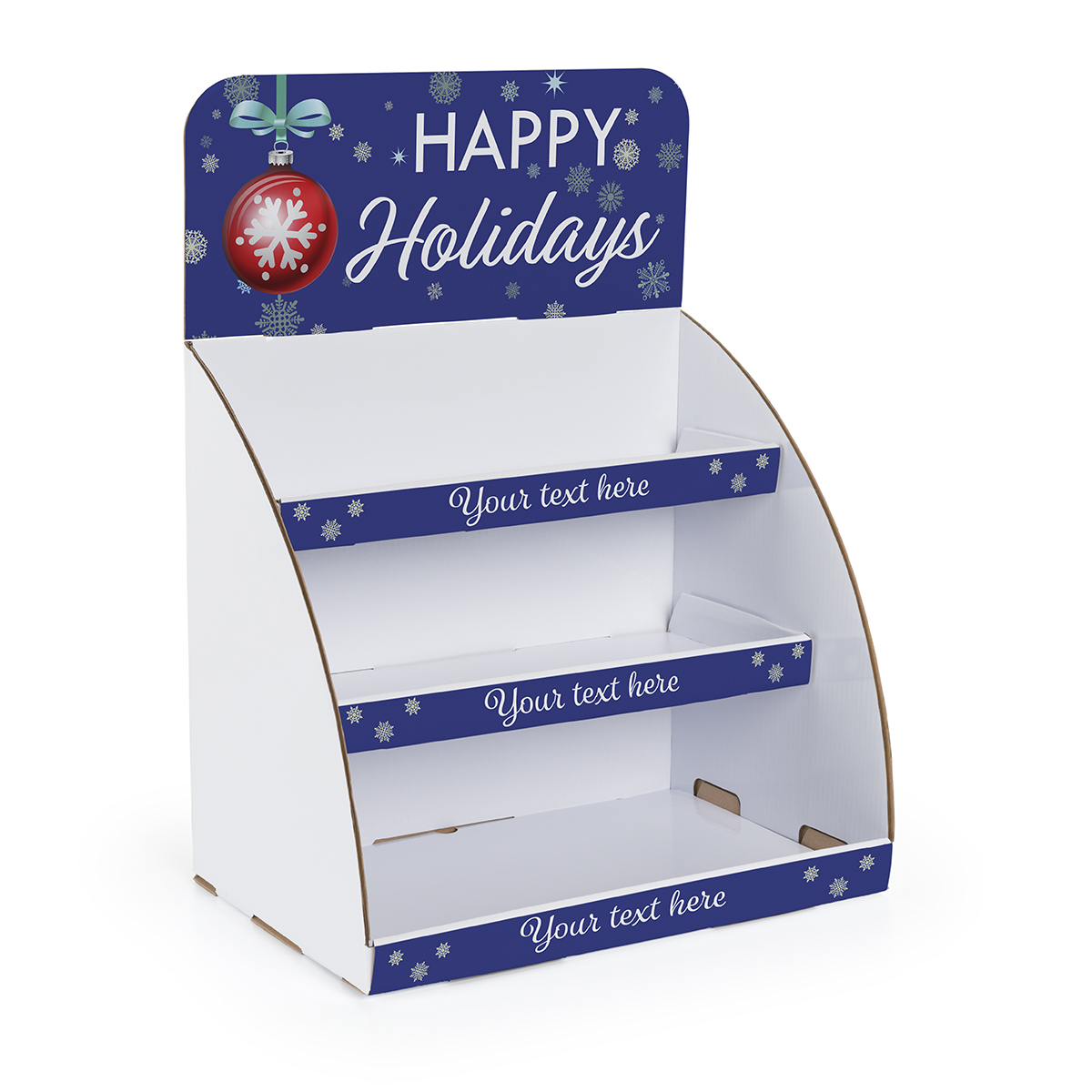 Cardboard Display Table Holiday Cardboard Table Display | Personalized Shelf Text | Displays2Go