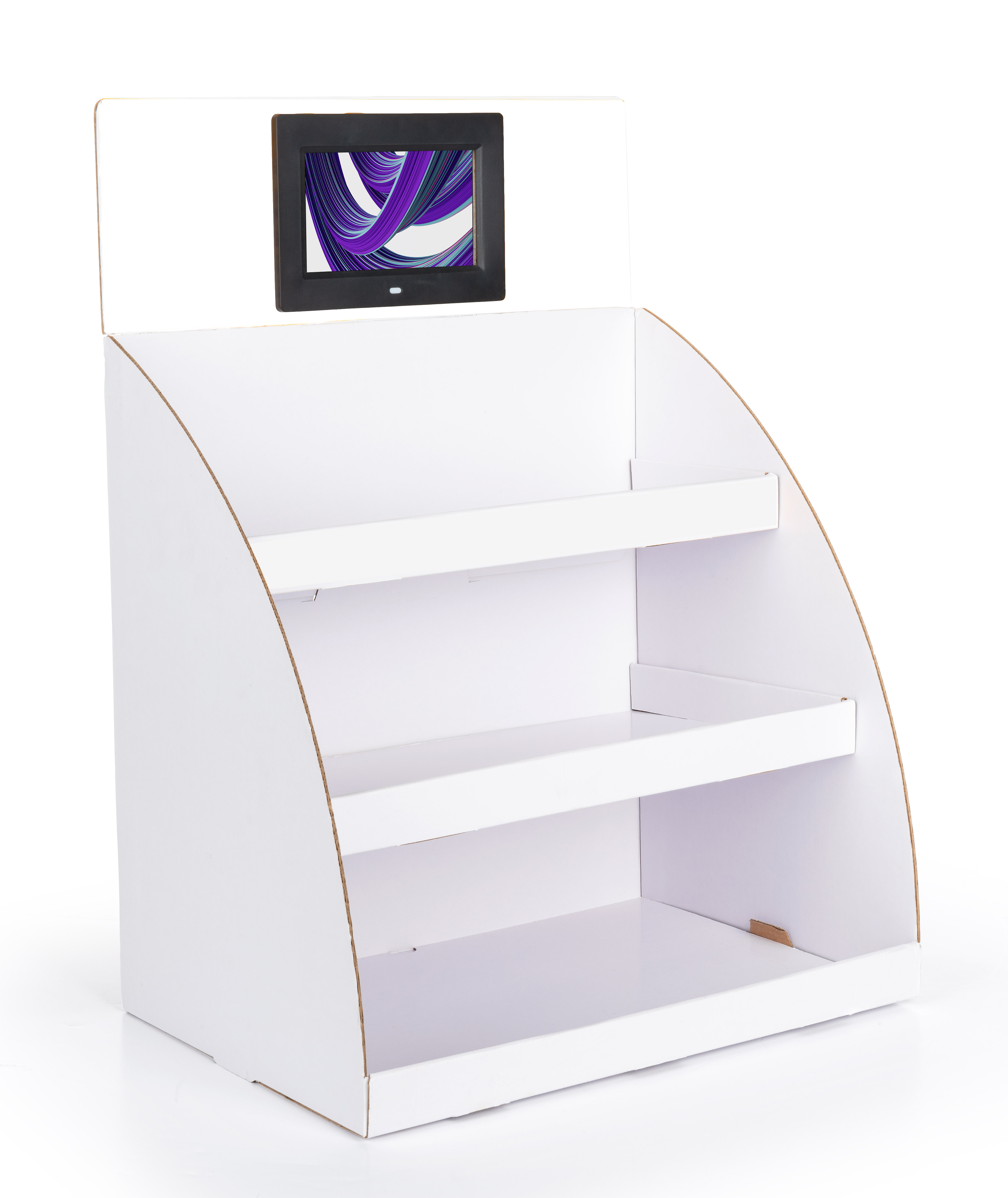 Digital Cardboard Tiered Counter Display Stand 7” Screen Displays2go