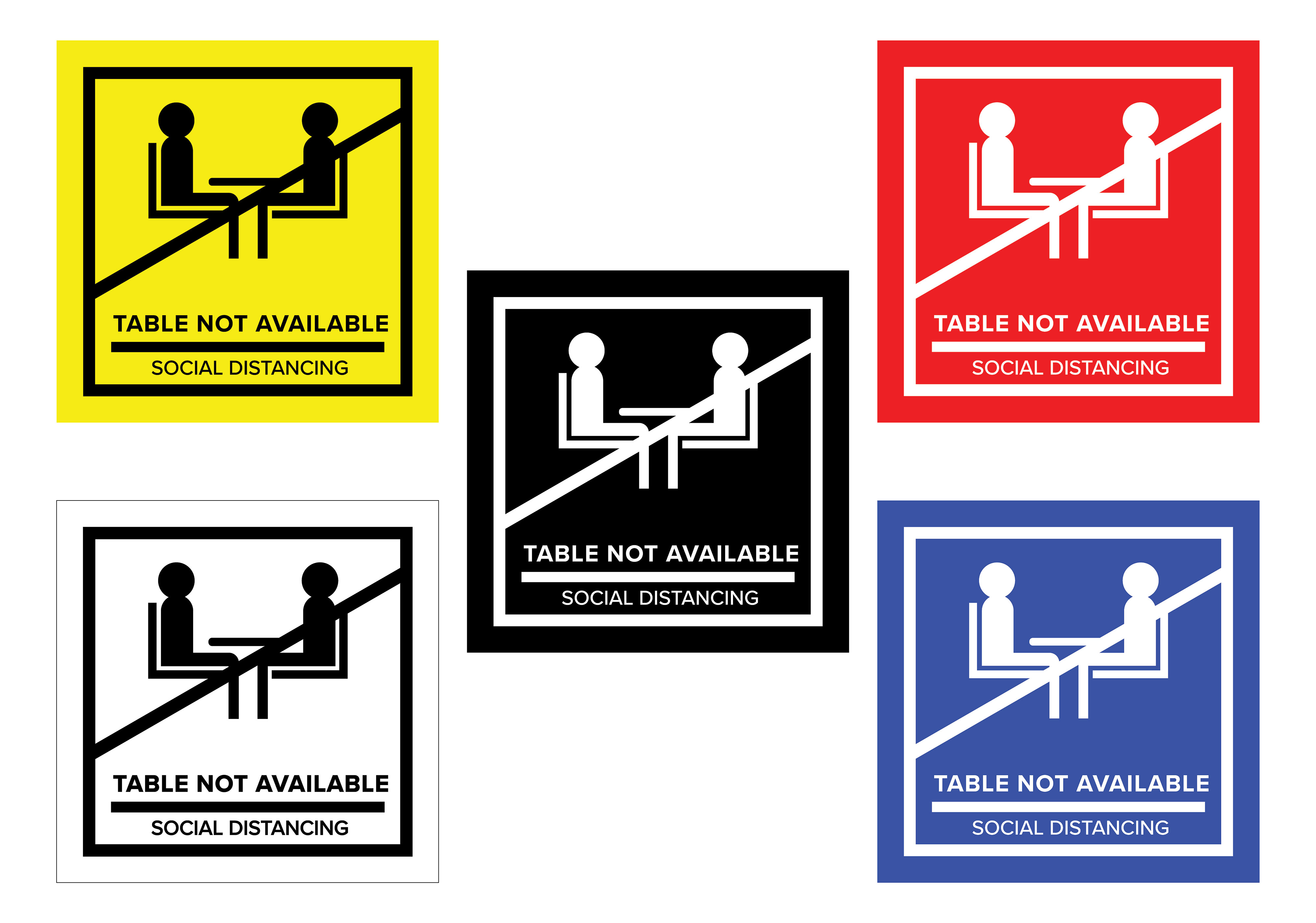 No Seating Table Sticker | Outdoor or Indoor Use | Displays2Go