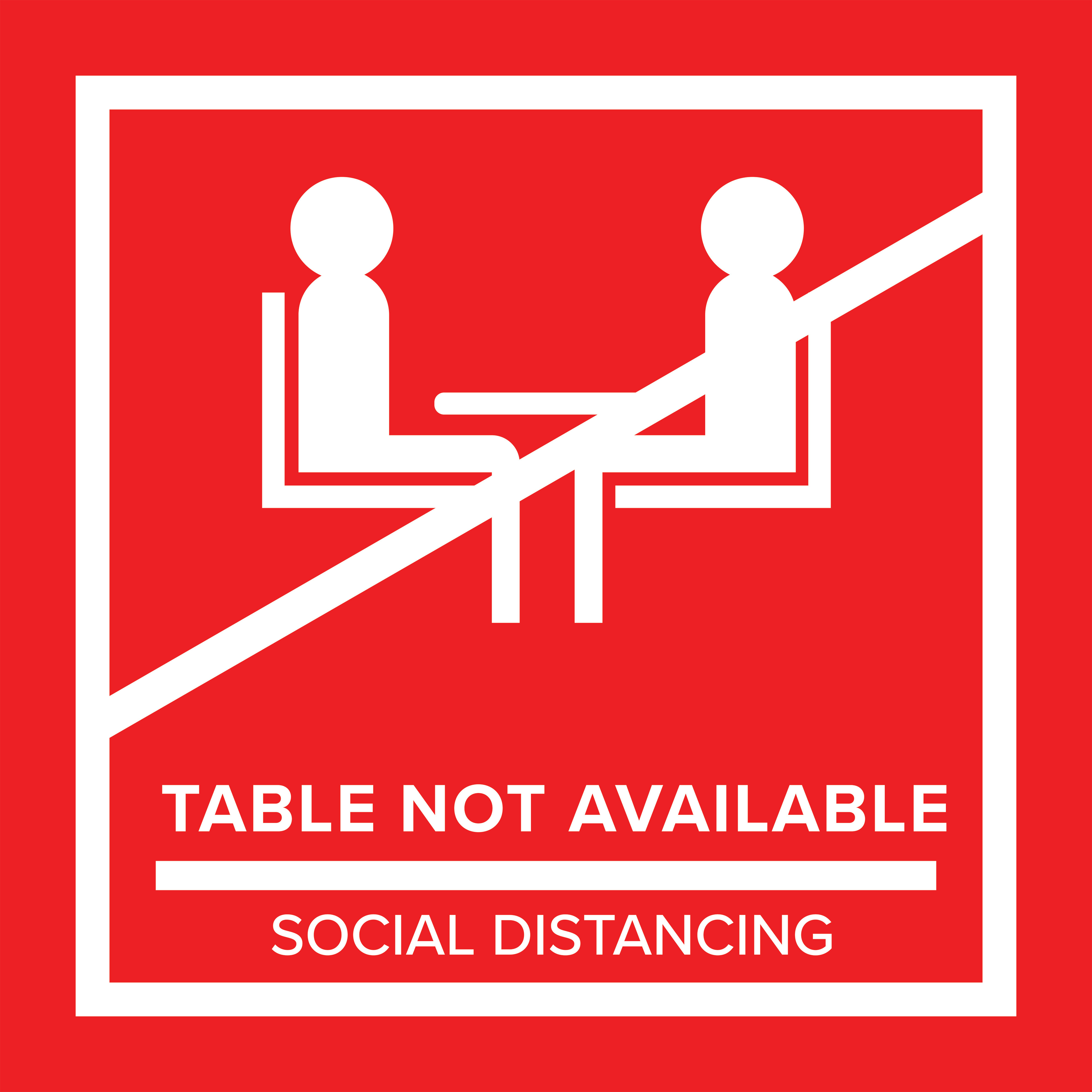 No Seating Table Sticker | Outdoor or Indoor Use | Displays2Go