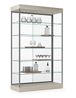 Frameless Display Case with Adjustable Shelves