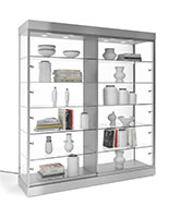 Glass showcase cabinet with side lights