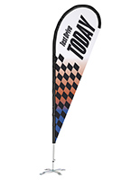 Outdoor Teardrop Flag features 10' banner