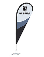 Teardrop Advertising Flag with 8'h banner