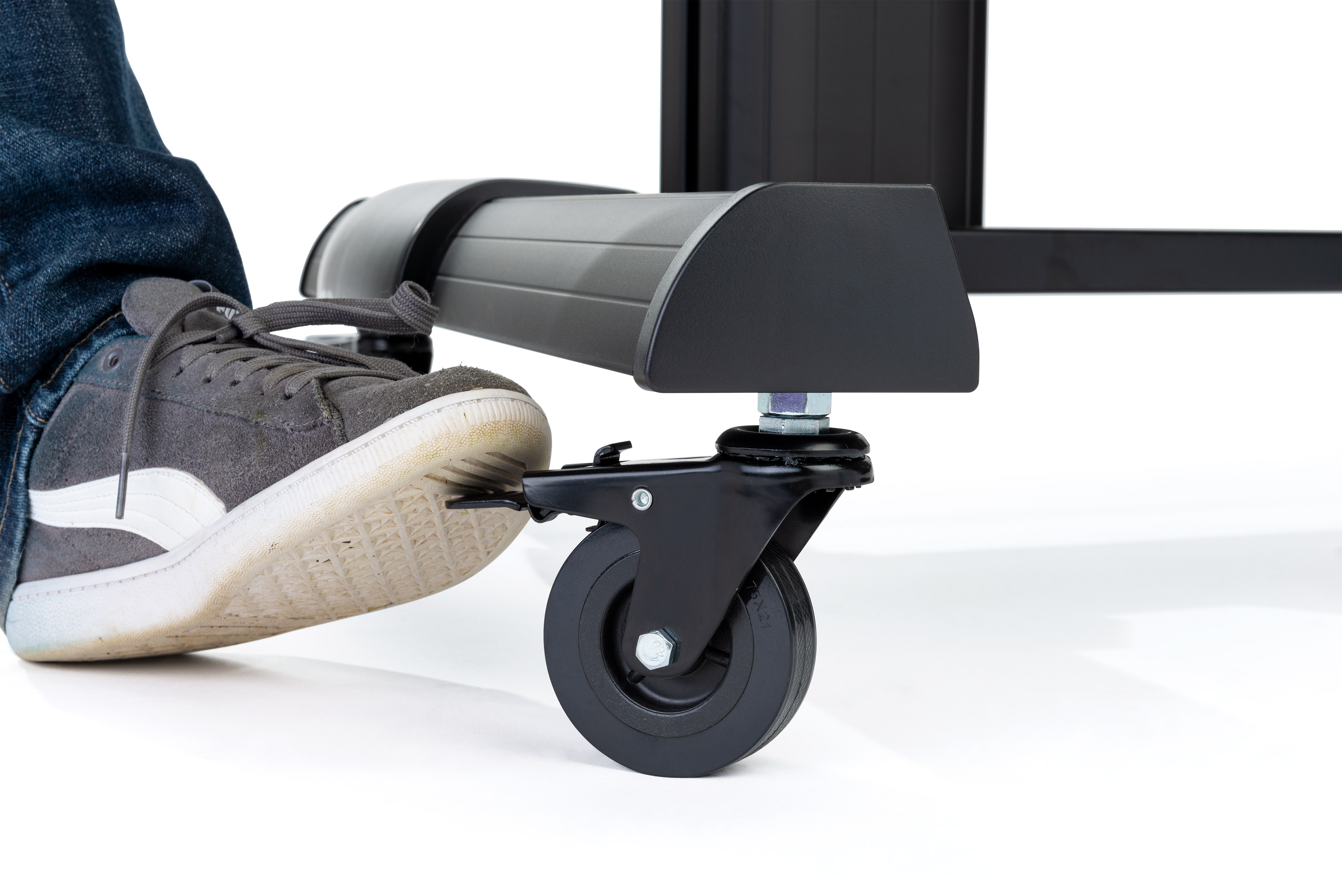 TV Stand with Camera Tray and AV Shelf, Wheels - Image 5