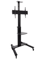 37"-70" black widescreen monitor stand on wheels