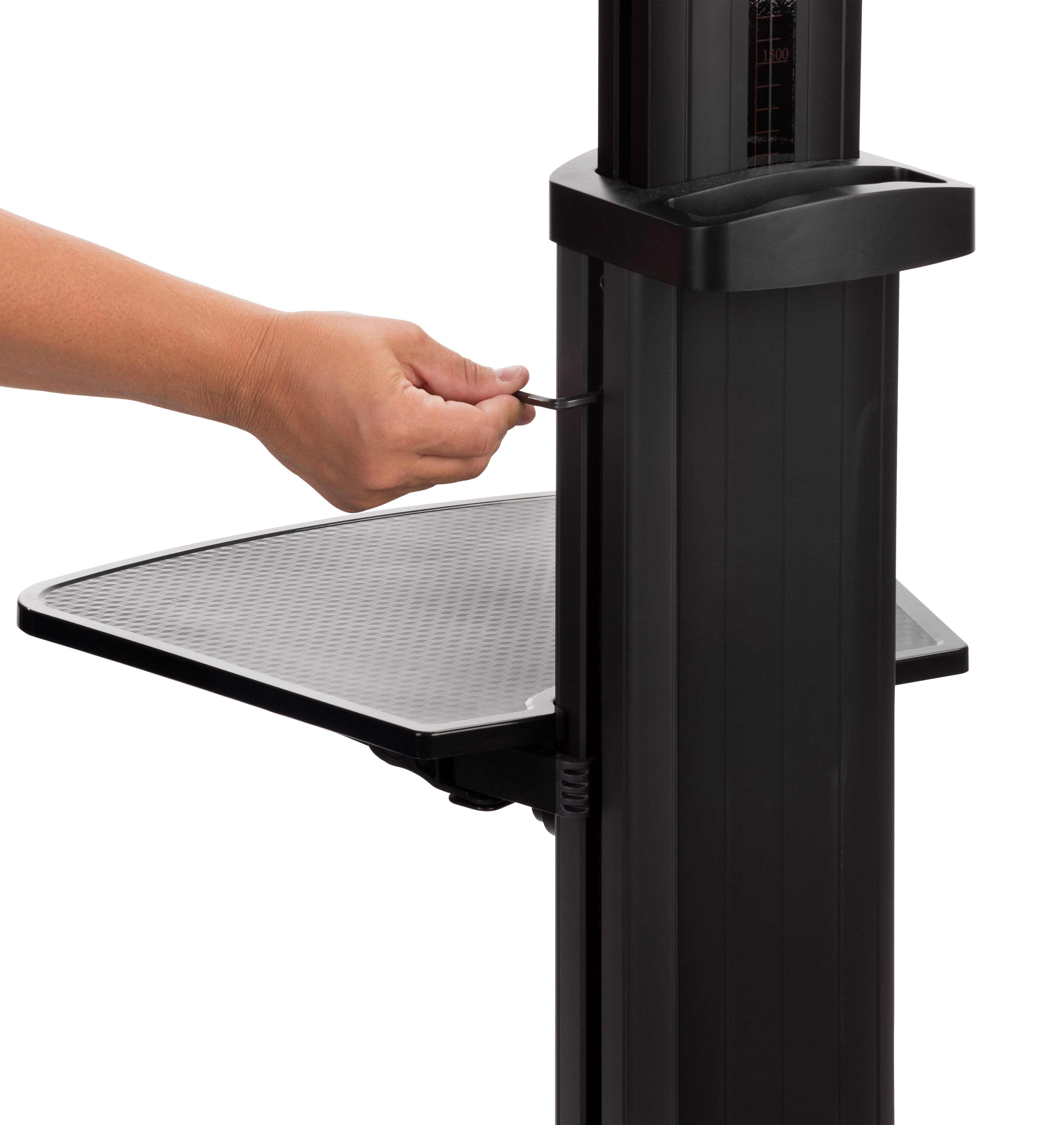 TV Stand with Camera Tray and AV Shelf, Wheels - Image 5