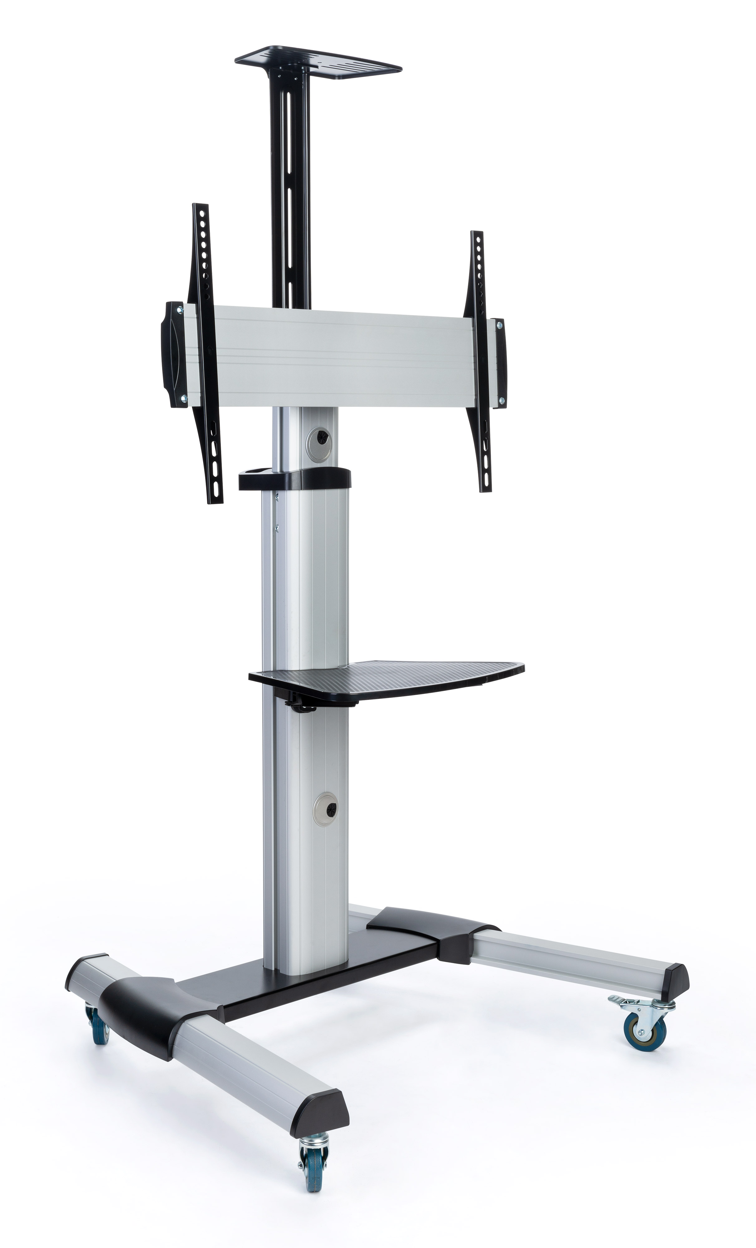 TV Stand with Camera Tray and AV Shelf, Wheels - Image 2
