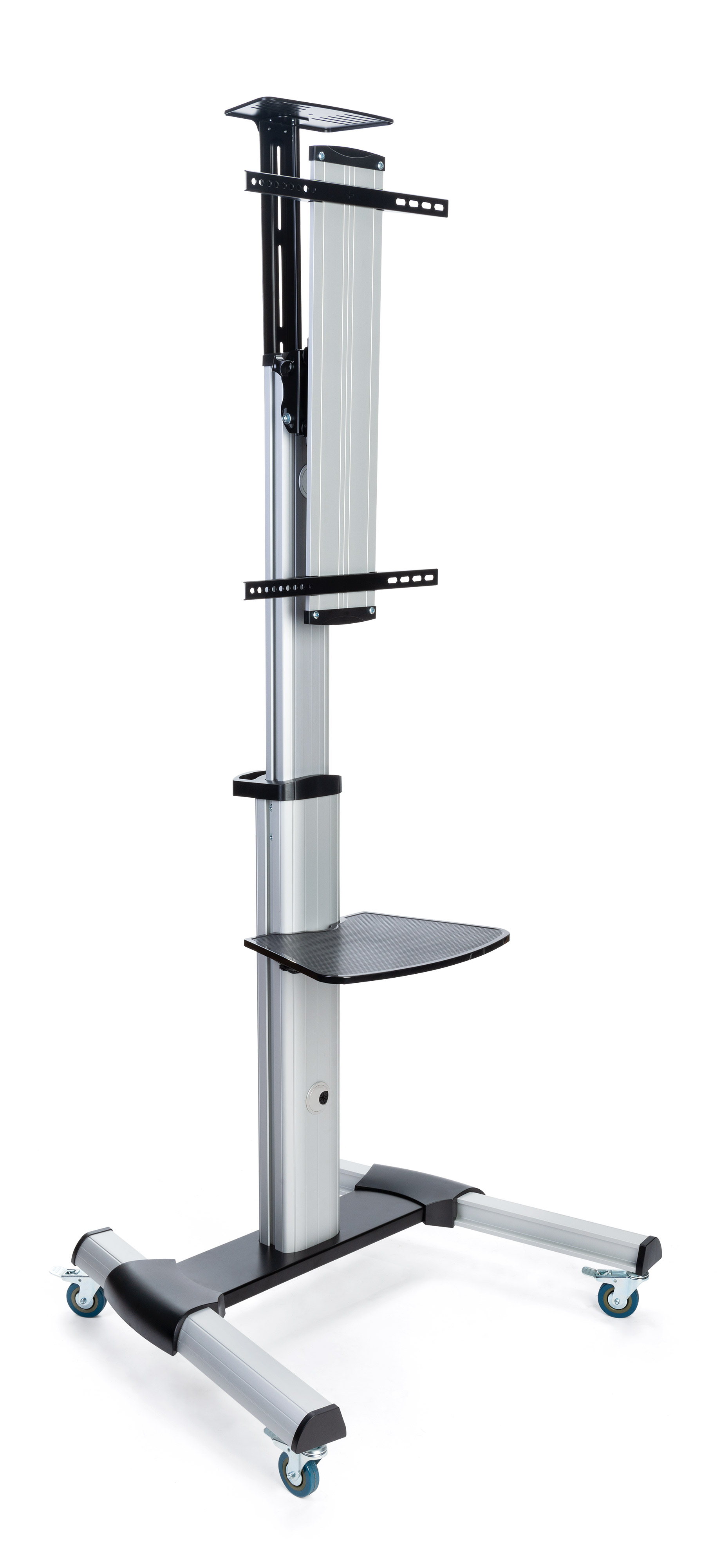 TV Stand with Camera Tray and AV Shelf, Wheels - Image 3