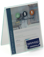 Bent Acrylic Sign Holder with Green Edging