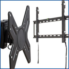 TV wall mounts with tilt and rotating features