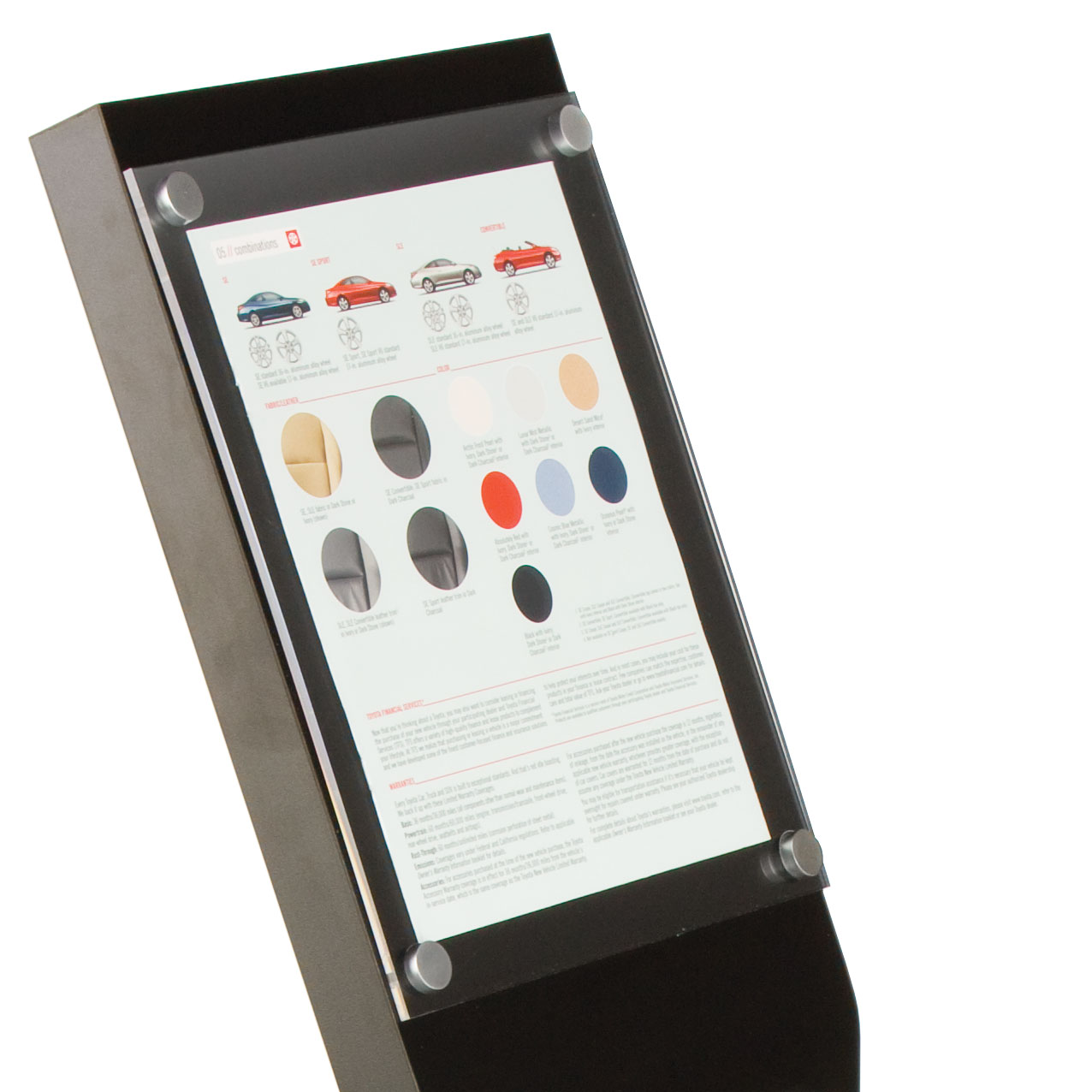 Deluxe Brochure Stand, Clear Faceplate Sign Holder, Acrylic Literature Pockets - Image 2